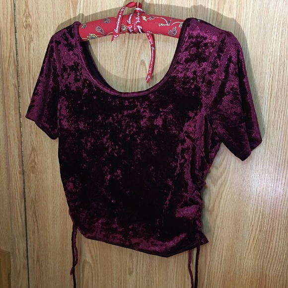 LA Hearts Red Velvet Crop Top Sz M - Picture 6 of 9